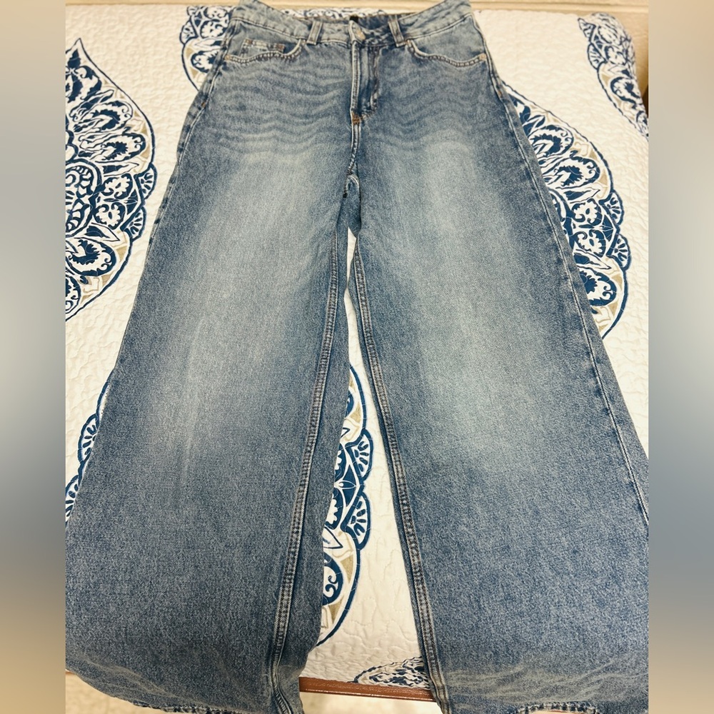 Blue denim jeans